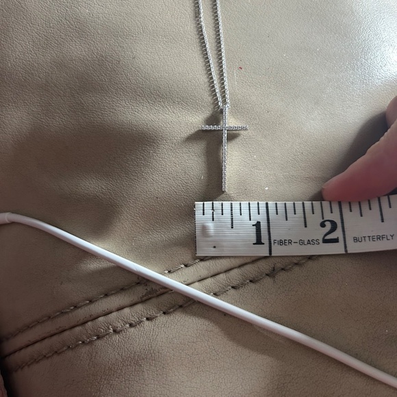 Tiffany & Co 18k white gold and diamonds cross with necklace - Picture 7 of 9